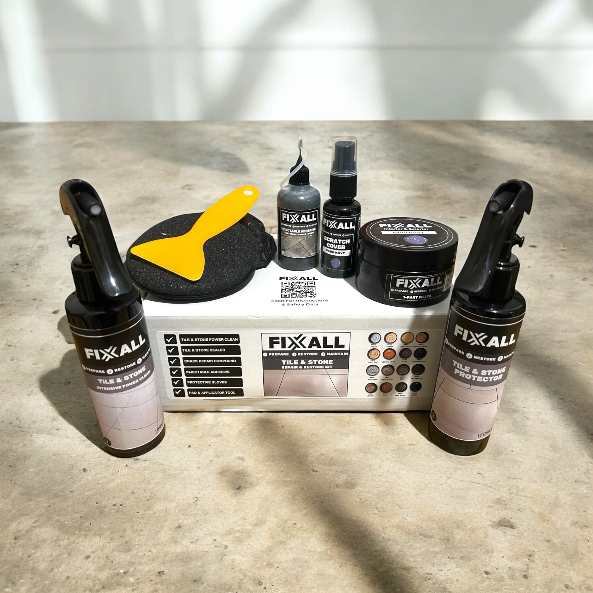 Fixxall Tile And Stone Restoration Repair Kit – Colour Matched Filler, Scratch Cover, Cleaner, Sealer - Image 12