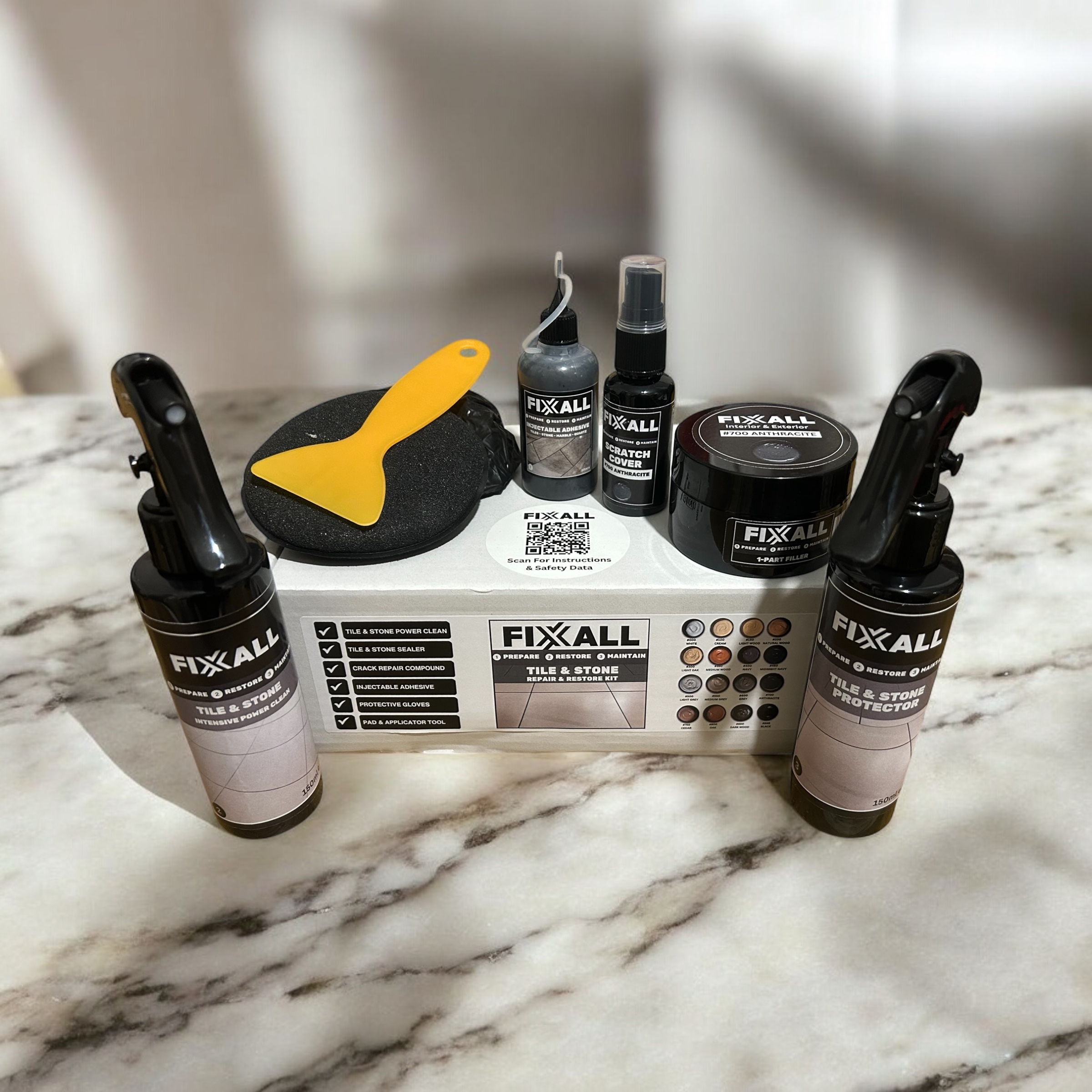 Fixxall Tile And Stone Restoration Repair Kit – Colour Matched Filler, Scratch Cover, Cleaner, Sealer - Image 11