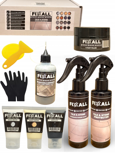 Fixxall Tile & Stone Repair & Restoration Kit x 3 Fillers
